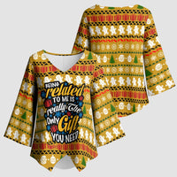 The Only Gift You Need Christmas Kimono Sleeve Blouse Xmas Holiday Patterns - Wonder Print Shop