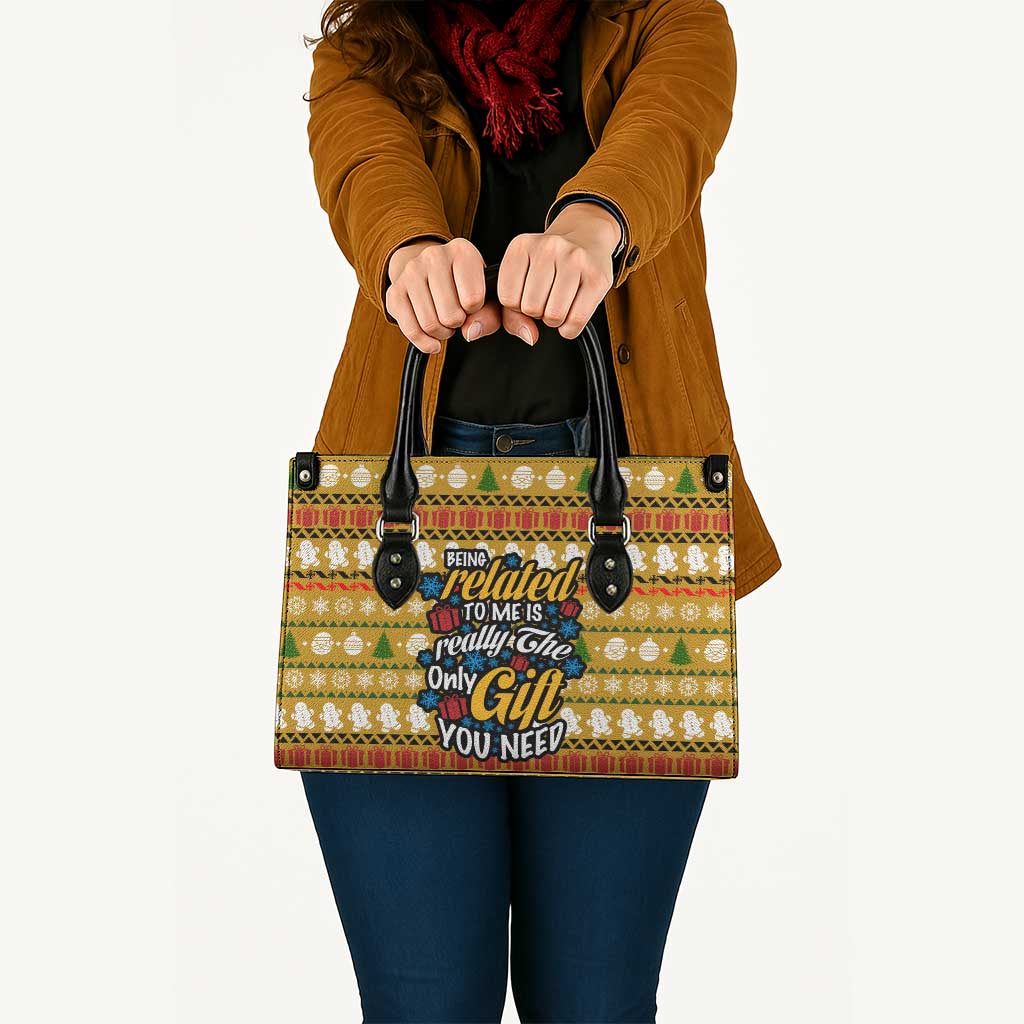 The Only Gift You Need Christmas Leather Bag Xmas Holiday Patterns - Wonder Print Shop