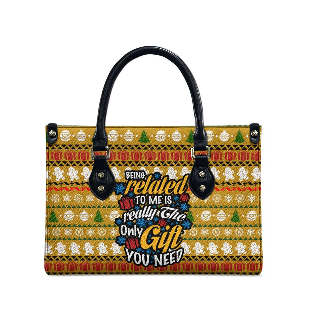 The Only Gift You Need Christmas Leather Bag Xmas Holiday Patterns - Wonder Print Shop