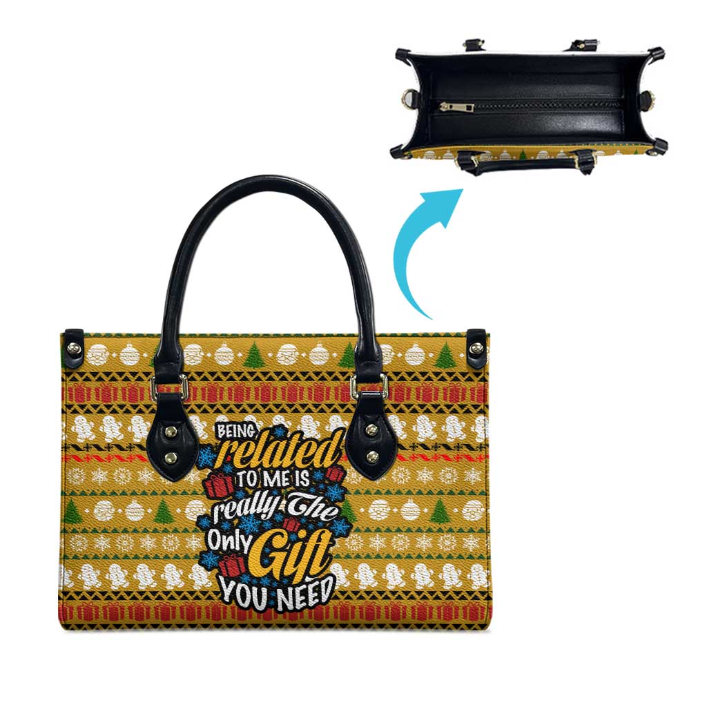 The Only Gift You Need Christmas Leather Bag Xmas Holiday Patterns - Wonder Print Shop