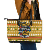 The Only Gift You Need Christmas Leather Tote Bag Xmas Holiday Patterns - Wonder Print Shop