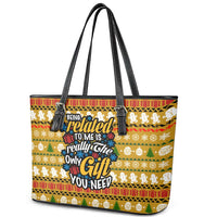 The Only Gift You Need Christmas Leather Tote Bag Xmas Holiday Patterns - Wonder Print Shop