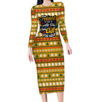 The Only Gift You Need Christmas Long Sleeve Bodycon Dress Xmas Holiday Patterns - Wonder Print Shop