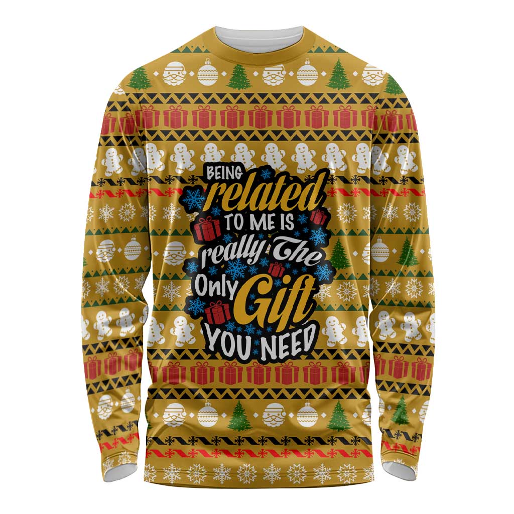 The Only Gift You Need Christmas Long Sleeve Shirt Xmas Holiday Patterns - Wonder Print Shop