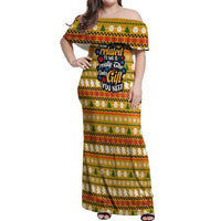 The Only Gift You Need Christmas Off Shoulder Maxi Dress Xmas Holiday Patterns - Wonder Print Shop