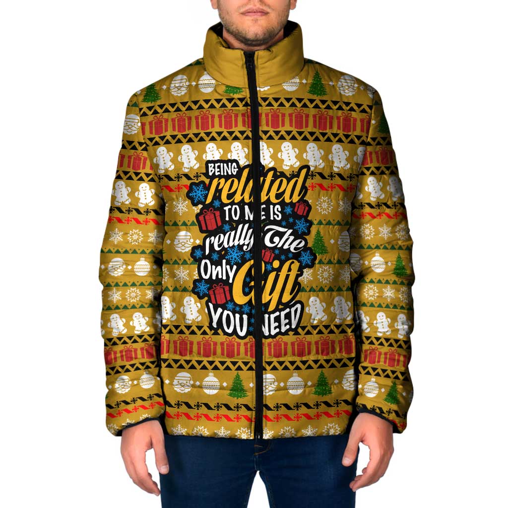 The Only Gift You Need Christmas Padded Jacket Xmas Holiday Patterns - Wonder Print Shop