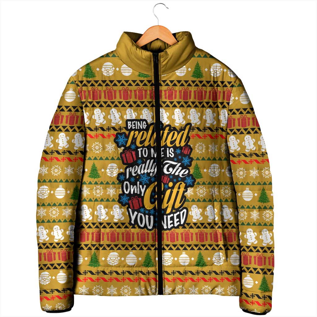 The Only Gift You Need Christmas Padded Jacket Xmas Holiday Patterns - Wonder Print Shop