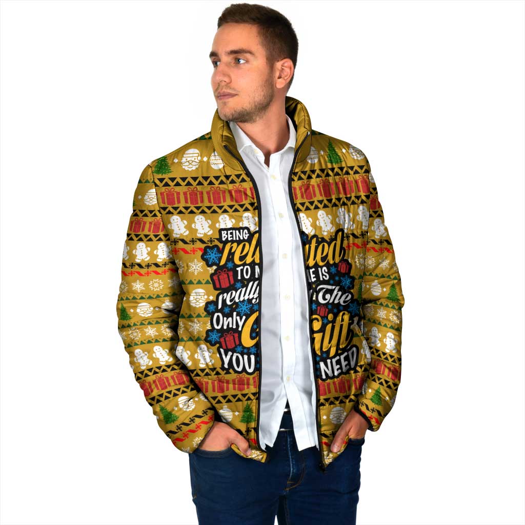 The Only Gift You Need Christmas Padded Jacket Xmas Holiday Patterns - Wonder Print Shop