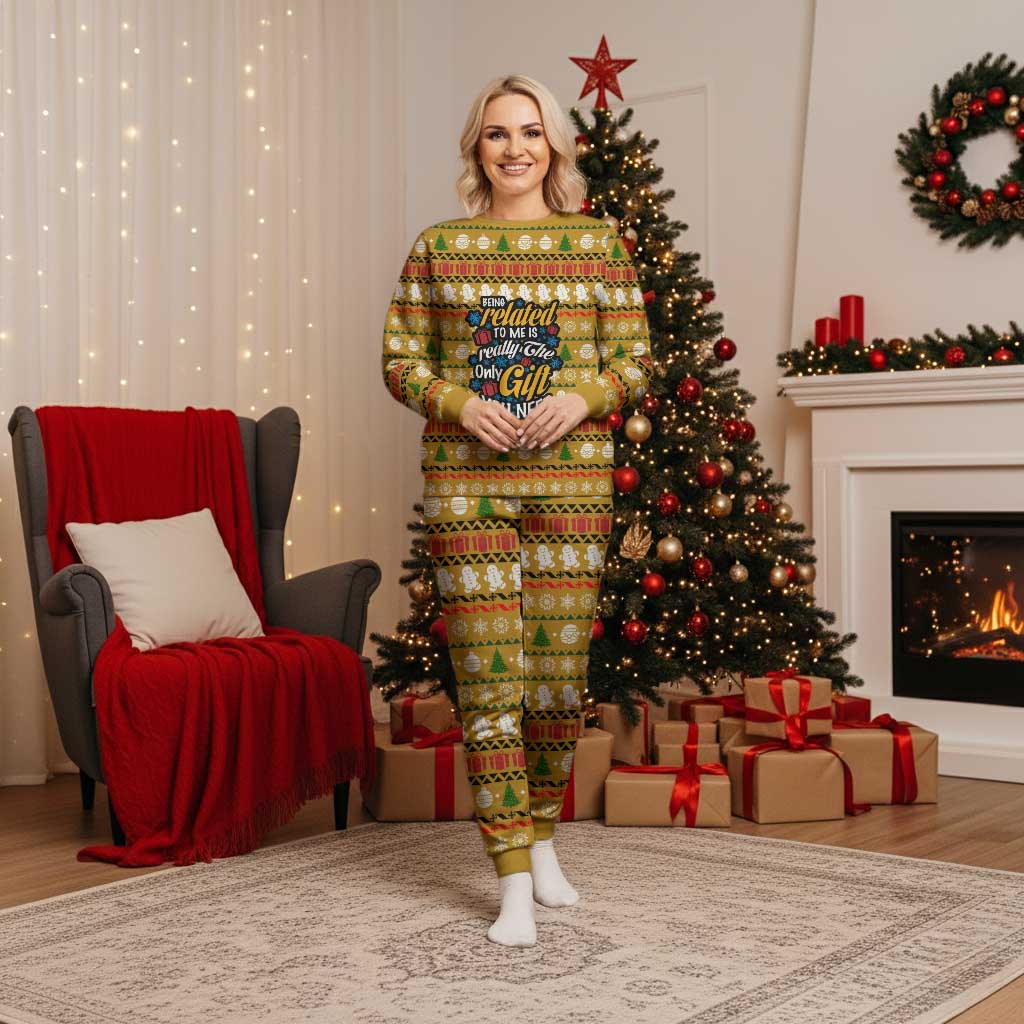 The Only Gift You Need Christmas Pajama Set Xmas Holiday Patterns - Wonder Print Shop