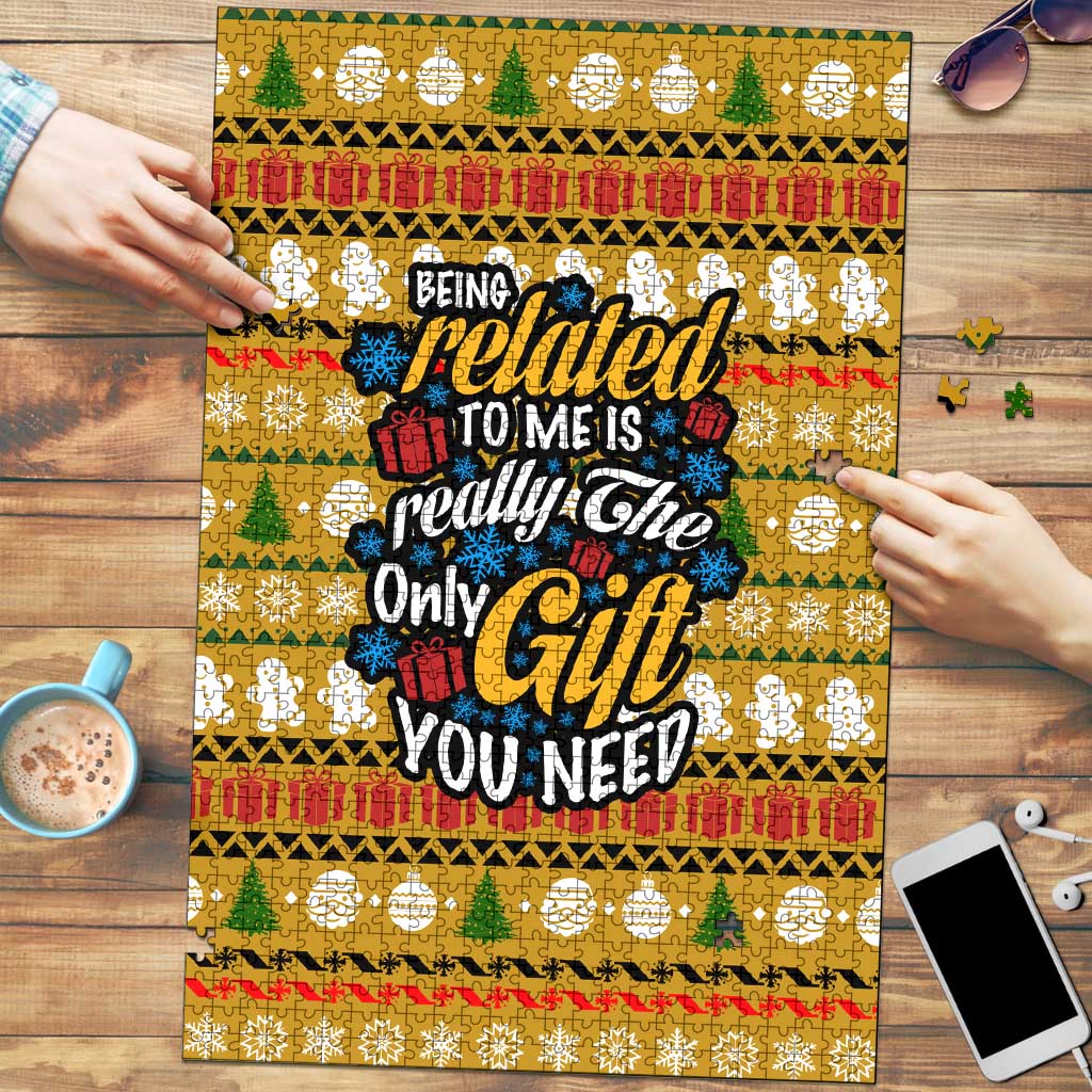 The Only Gift You Need Christmas Puzzle Xmas Holiday Patterns - Wonder Print Shop