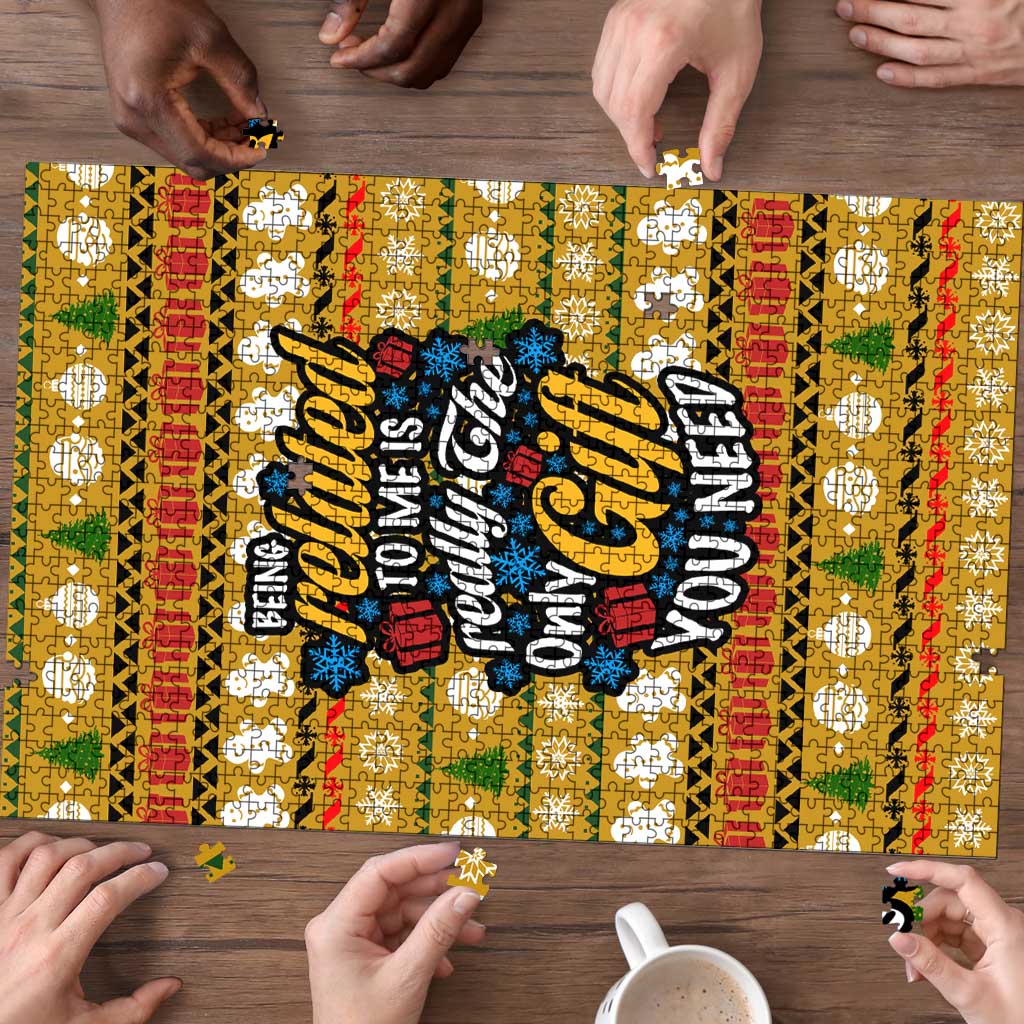 The Only Gift You Need Christmas Puzzle Xmas Holiday Patterns - Wonder Print Shop