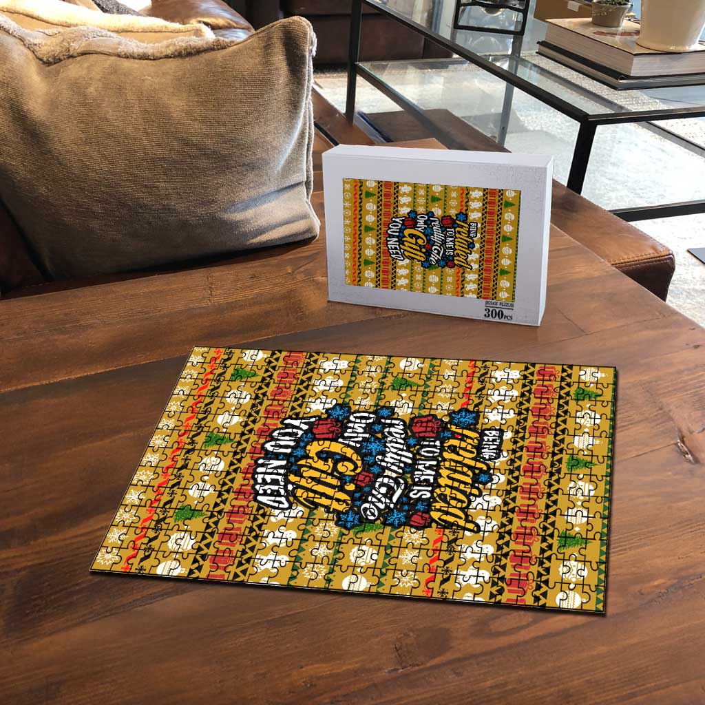 The Only Gift You Need Christmas Puzzle Xmas Holiday Patterns - Wonder Print Shop