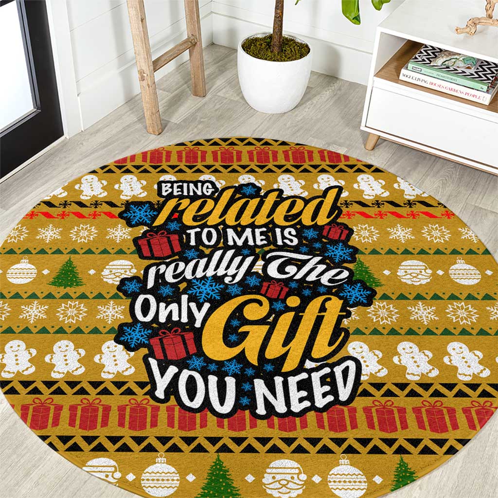 The Only Gift You Need Christmas Round Carpet Xmas Holiday Patterns - Wonder Print Shop