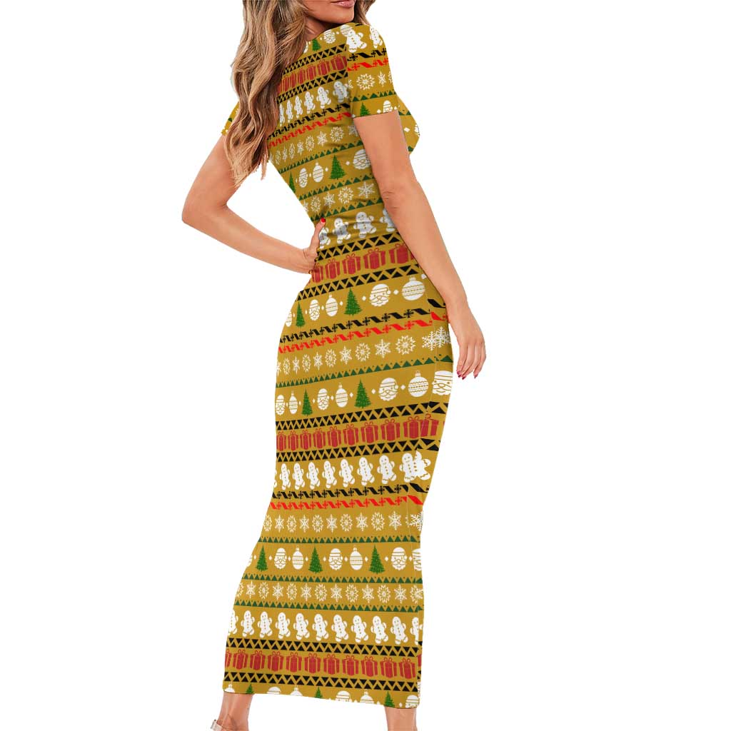 The Only Gift You Need Christmas Short Sleeve Bodycon Dress Xmas Holiday Patterns - Wonder Print Shop
