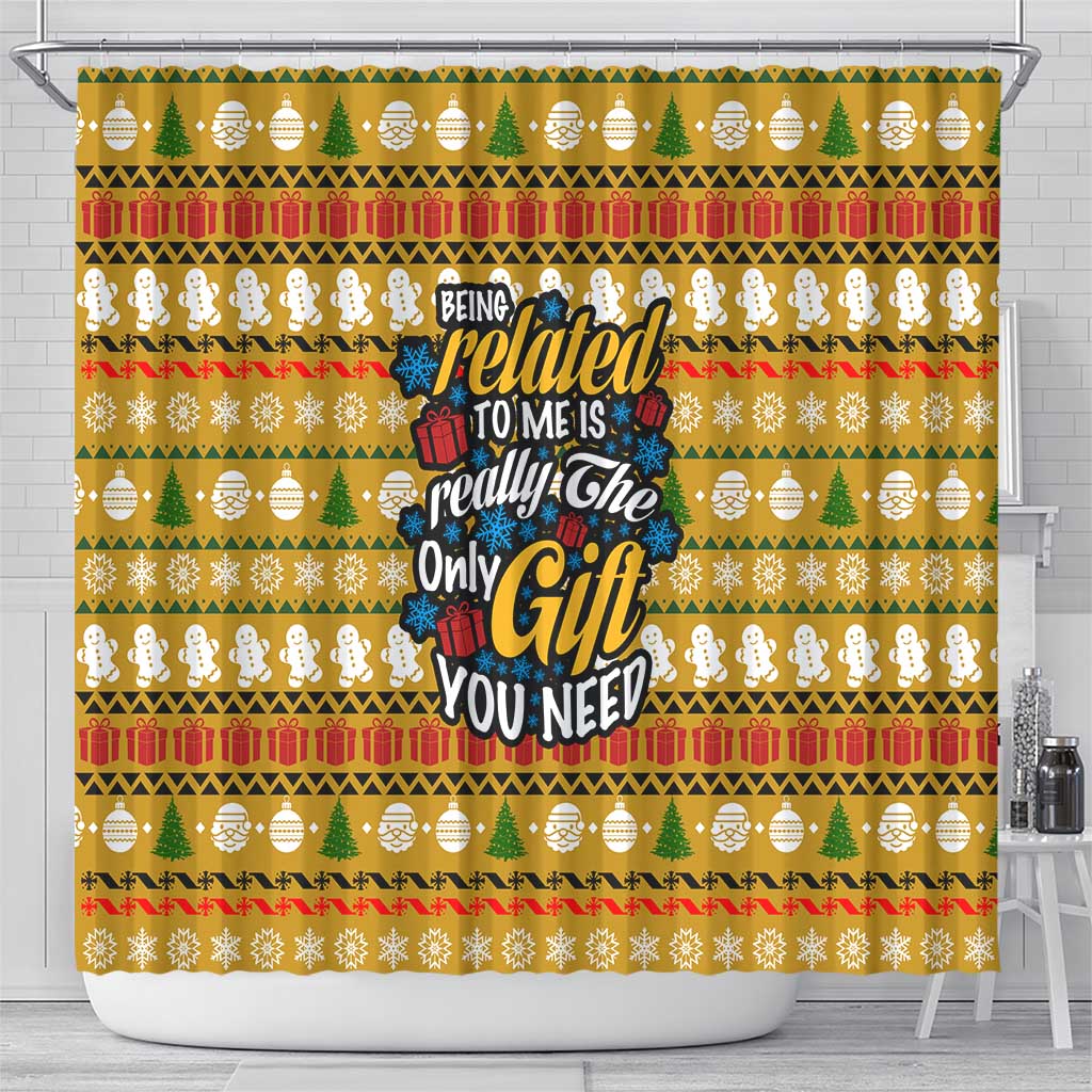 The Only Gift You Need Christmas Shower Curtain Xmas Holiday Patterns - Wonder Print Shop