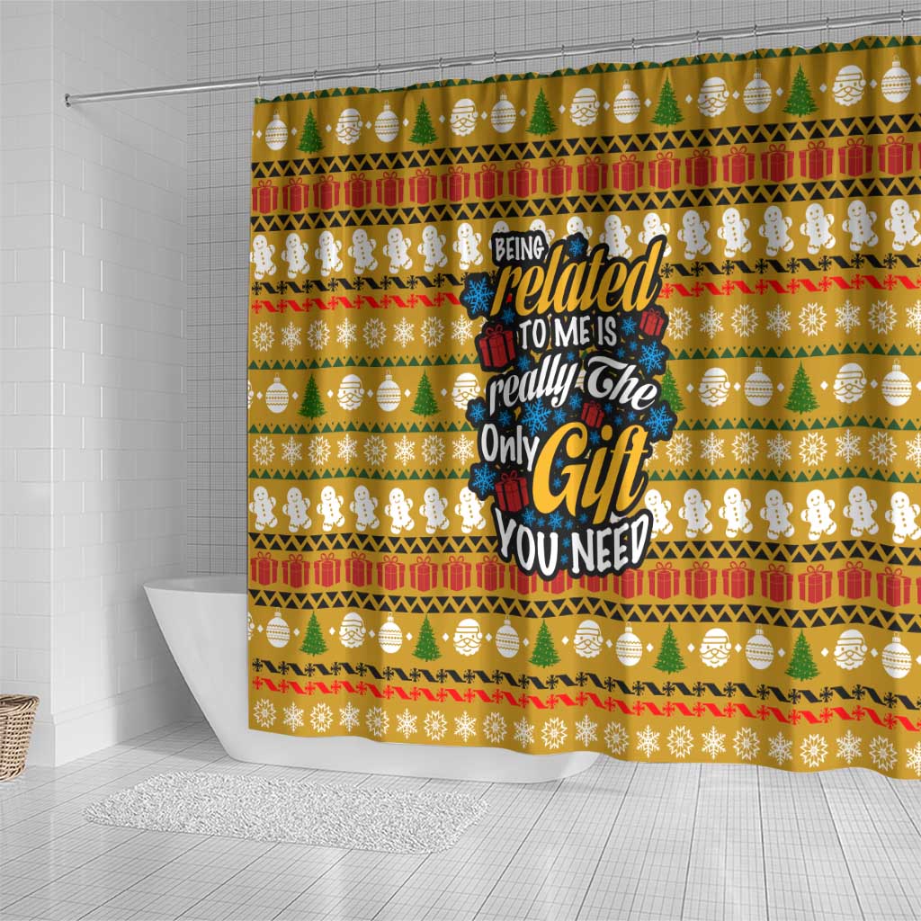 The Only Gift You Need Christmas Shower Curtain Xmas Holiday Patterns - Wonder Print Shop