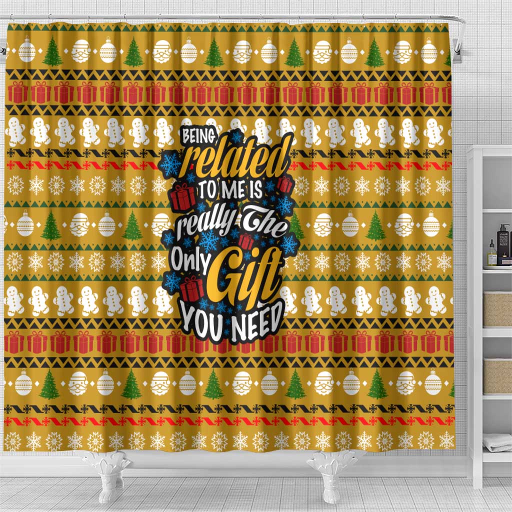 The Only Gift You Need Christmas Shower Curtain Xmas Holiday Patterns - Wonder Print Shop