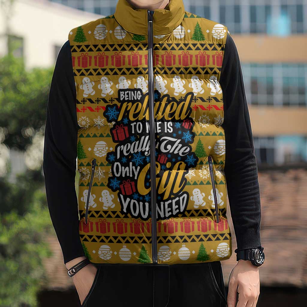 The Only Gift You Need Christmas Sleeveless Puffer Jacket Xmas Holiday Patterns - Wonder Print Shop
