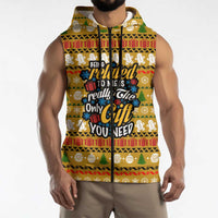 The Only Gift You Need Christmas Sleeveless Zip Hoodie Xmas Holiday Patterns - Wonder Print Shop