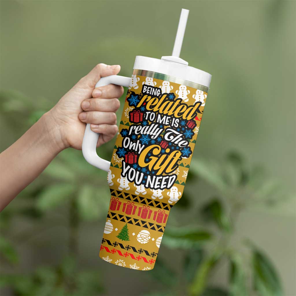 The Only Gift You Need Christmas Tumbler With Handle Xmas Holiday Patterns - Wonder Print Shop