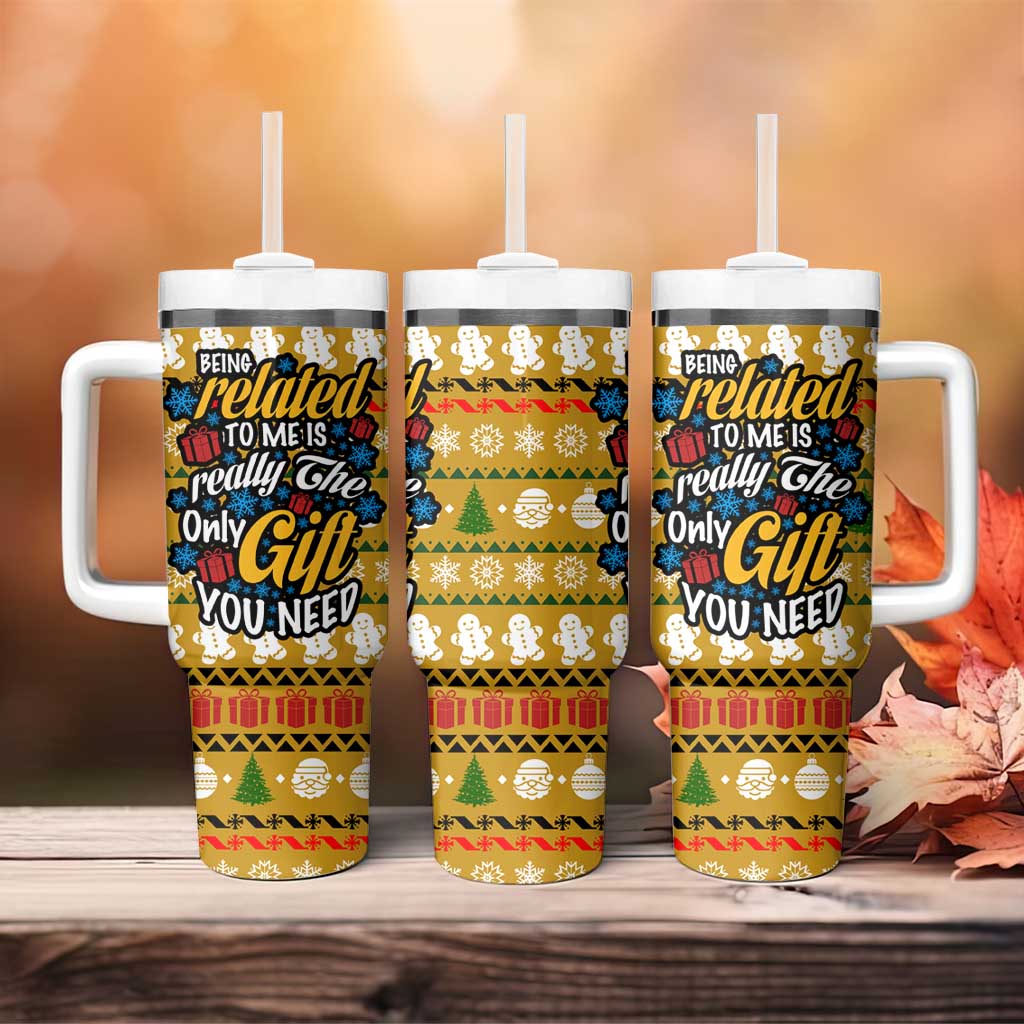 The Only Gift You Need Christmas Tumbler With Handle Xmas Holiday Patterns - Wonder Print Shop