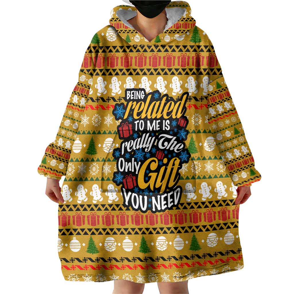The Only Gift You Need Christmas Wearable Blanket Hoodie Xmas Holiday Patterns - Wonder Print Shop