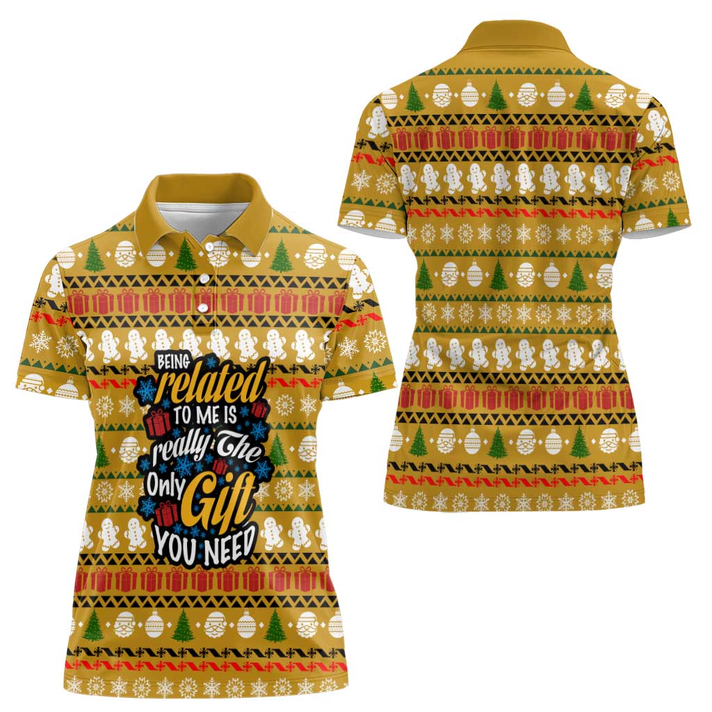 The Only Gift You Need Christmas Women Polo Shirt Xmas Holiday Patterns - Wonder Print Shop
