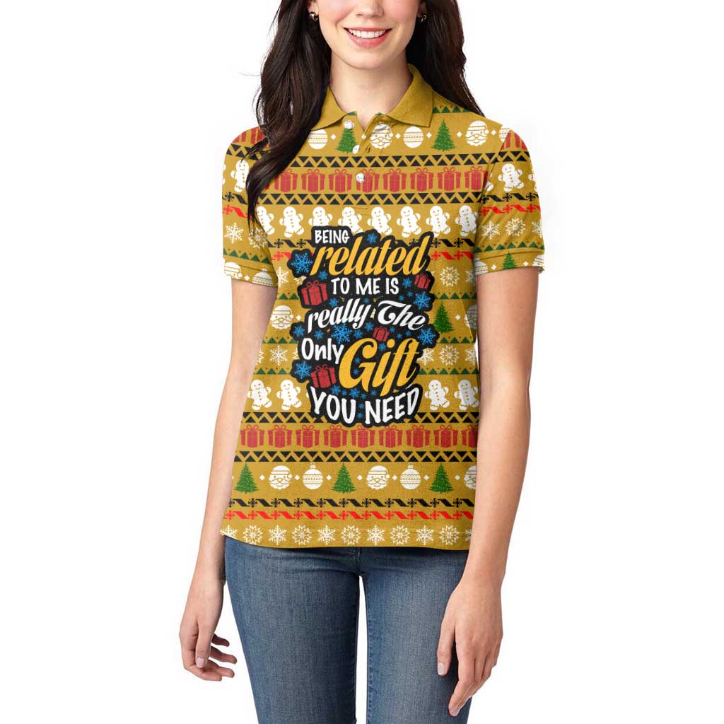 The Only Gift You Need Christmas Women Polo Shirt Xmas Holiday Patterns - Wonder Print Shop