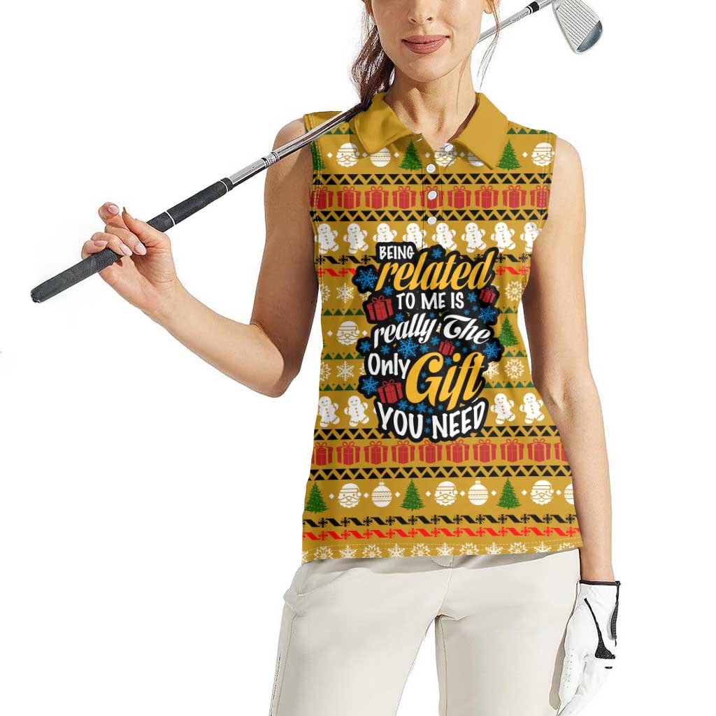 The Only Gift You Need Christmas Women Sleeveless Polo Shirt Xmas Holiday Patterns - Wonder Print Shop