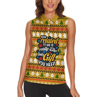 The Only Gift You Need Christmas Women Sleeveless Polo Shirt Xmas Holiday Patterns - Wonder Print Shop