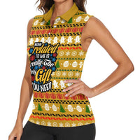 The Only Gift You Need Christmas Women Sleeveless Polo Shirt Xmas Holiday Patterns - Wonder Print Shop