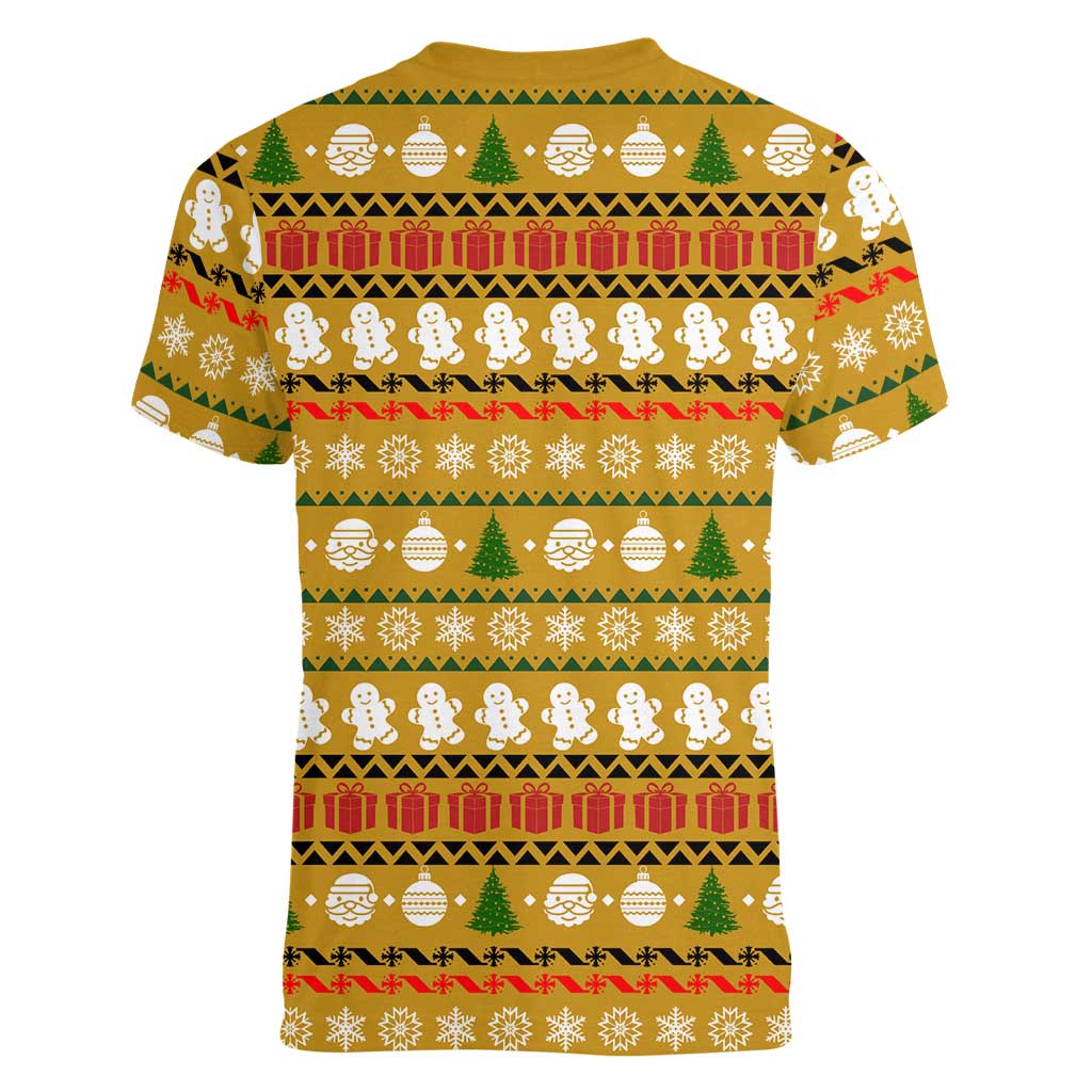 The Only Gift You Need Christmas Women V-Neck T-Shirt Xmas Holiday Patterns - Wonder Print Shop