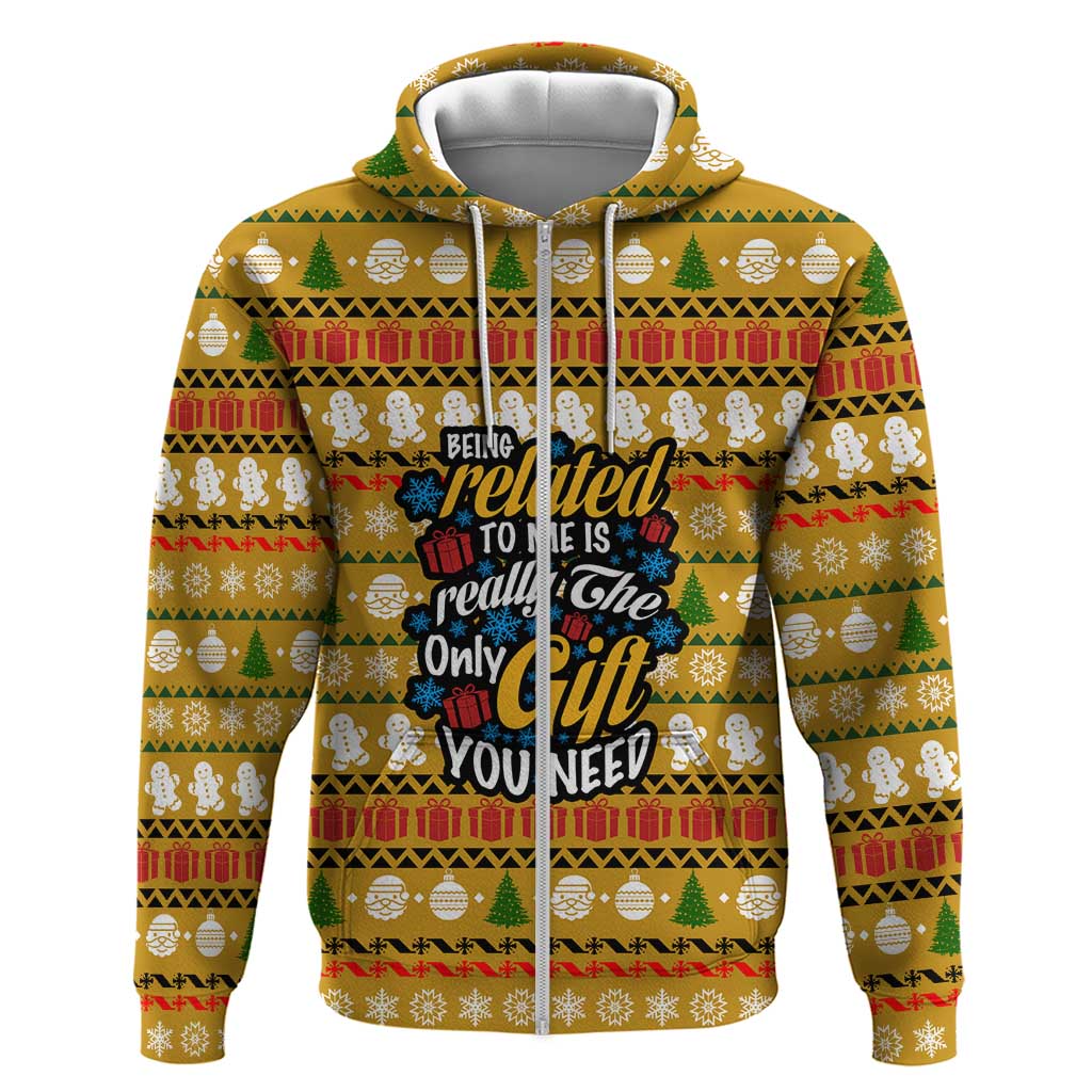 The Only Gift You Need Christmas Zip Hoodie Xmas Holiday Patterns - Wonder Print Shop