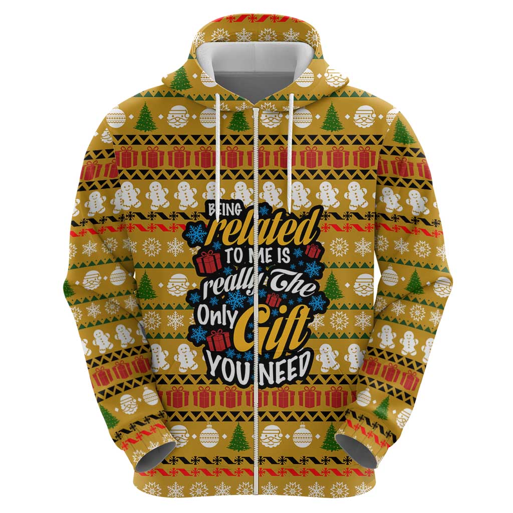 The Only Gift You Need Christmas Zip Hoodie Xmas Holiday Patterns - Wonder Print Shop