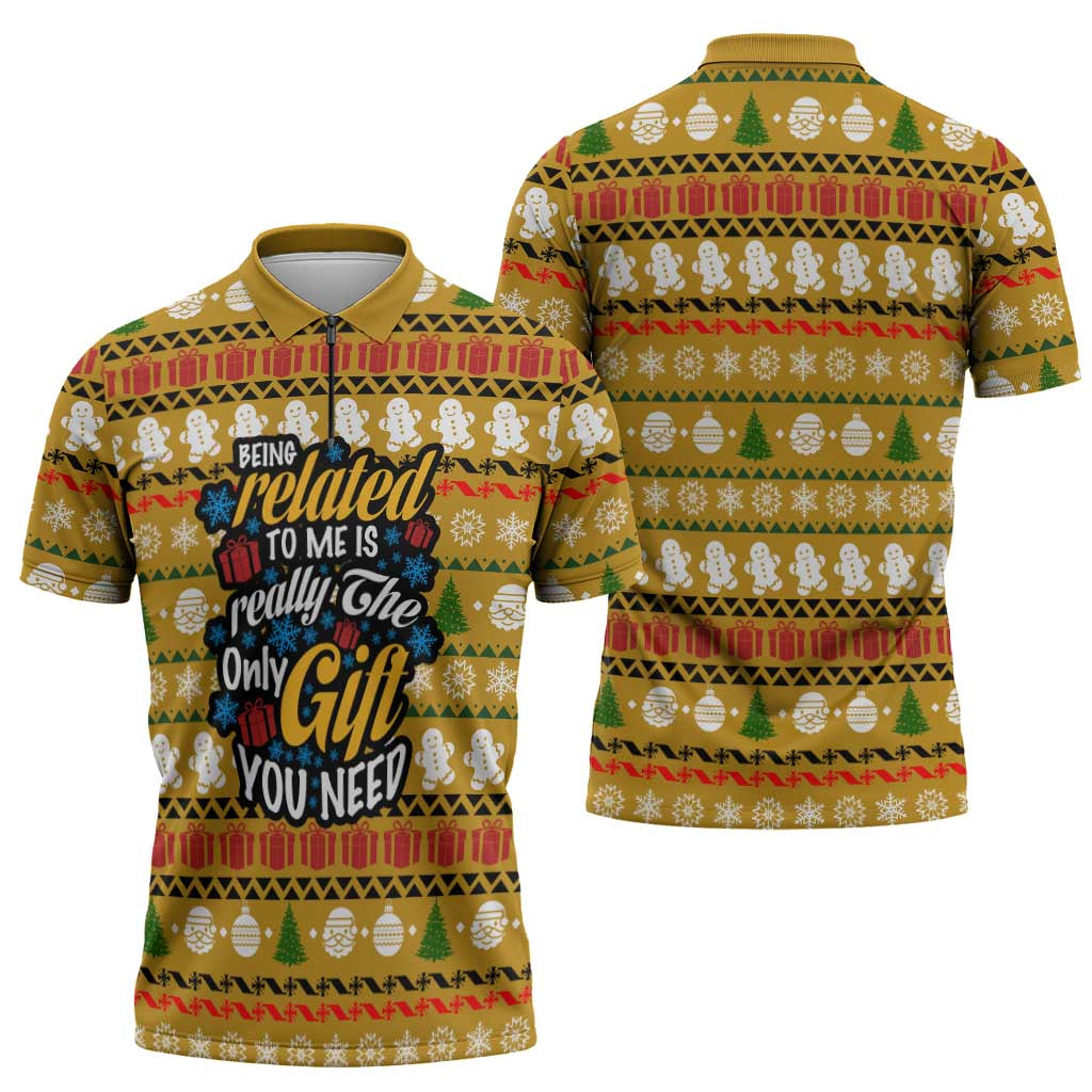 The Only Gift You Need Christmas Zipper Polo Shirt Xmas Holiday Patterns - Wonder Print Shop