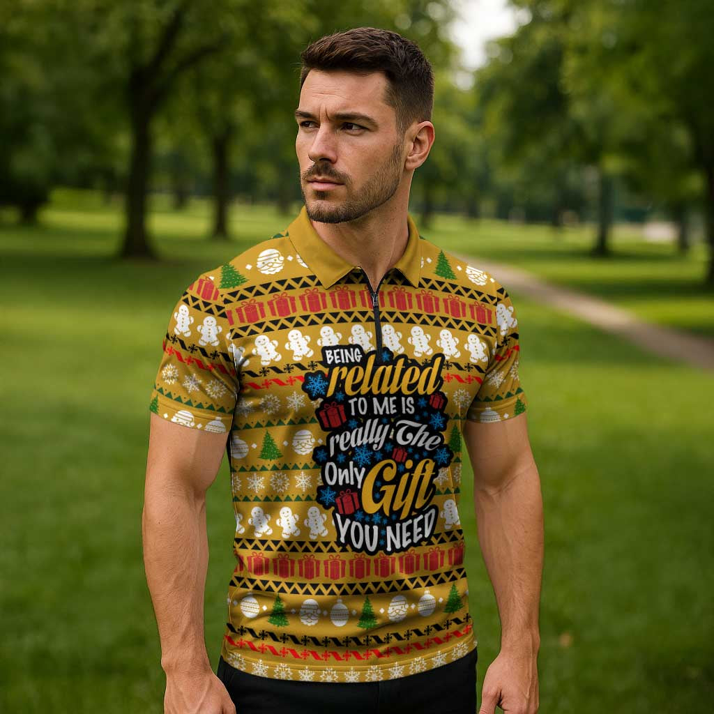 The Only Gift You Need Christmas Zipper Polo Shirt Xmas Holiday Patterns - Wonder Print Shop