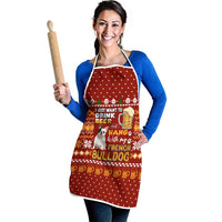 Drink Beer With French Bulldog Christmas Apron Xmas Holiday Patterns - undefined