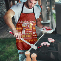 Drink Beer With French Bulldog Christmas Apron Xmas Holiday Patterns - undefined