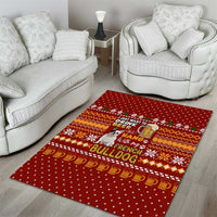Drink Beer With French Bulldog Christmas Area Rug Xmas Holiday Patterns - Wonder Print Shop