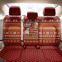 Drink Beer With French Bulldog Christmas Back Car Seat Cover Xmas Holiday Patterns - Wonder Print Shop