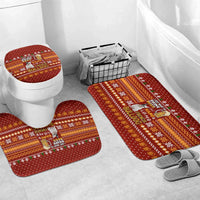 Drink Beer With French Bulldog Christmas Bathroom Set Xmas Holiday Patterns - Wonder Print Shop