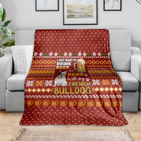 Drink Beer With French Bulldog Christmas Blanket Xmas Holiday Patterns - Wonder Print Shop