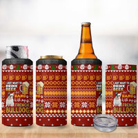 Drink Beer With French Bulldog Christmas 4 in 1 Can Cooler Tumbler Xmas Holiday Patterns - Wonder Print Shop