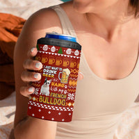 Drink Beer With French Bulldog Christmas 4 in 1 Can Cooler Tumbler Xmas Holiday Patterns - Wonder Print Shop