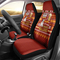 Drink Beer With French Bulldog Christmas Car Seat Cover Xmas Holiday Patterns - Wonder Print Shop