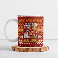 Drink Beer With French Bulldog Christmas Ceramic Mug Xmas Holiday Patterns - Wonder Print Shop