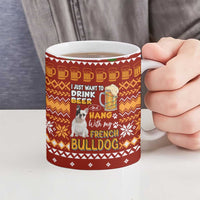 Drink Beer With French Bulldog Christmas Ceramic Mug Xmas Holiday Patterns - Wonder Print Shop