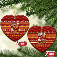 Drink Beer With French Bulldog Christmas Ceramic Ornament Xmas Holiday Patterns - Wonder Print Shop