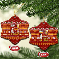 Drink Beer With French Bulldog Christmas Ceramic Ornament Xmas Holiday Patterns - Wonder Print Shop