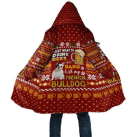 Drink Beer With French Bulldog Christmas Cloak Xmas Holiday Patterns - Wonder Print Shop
